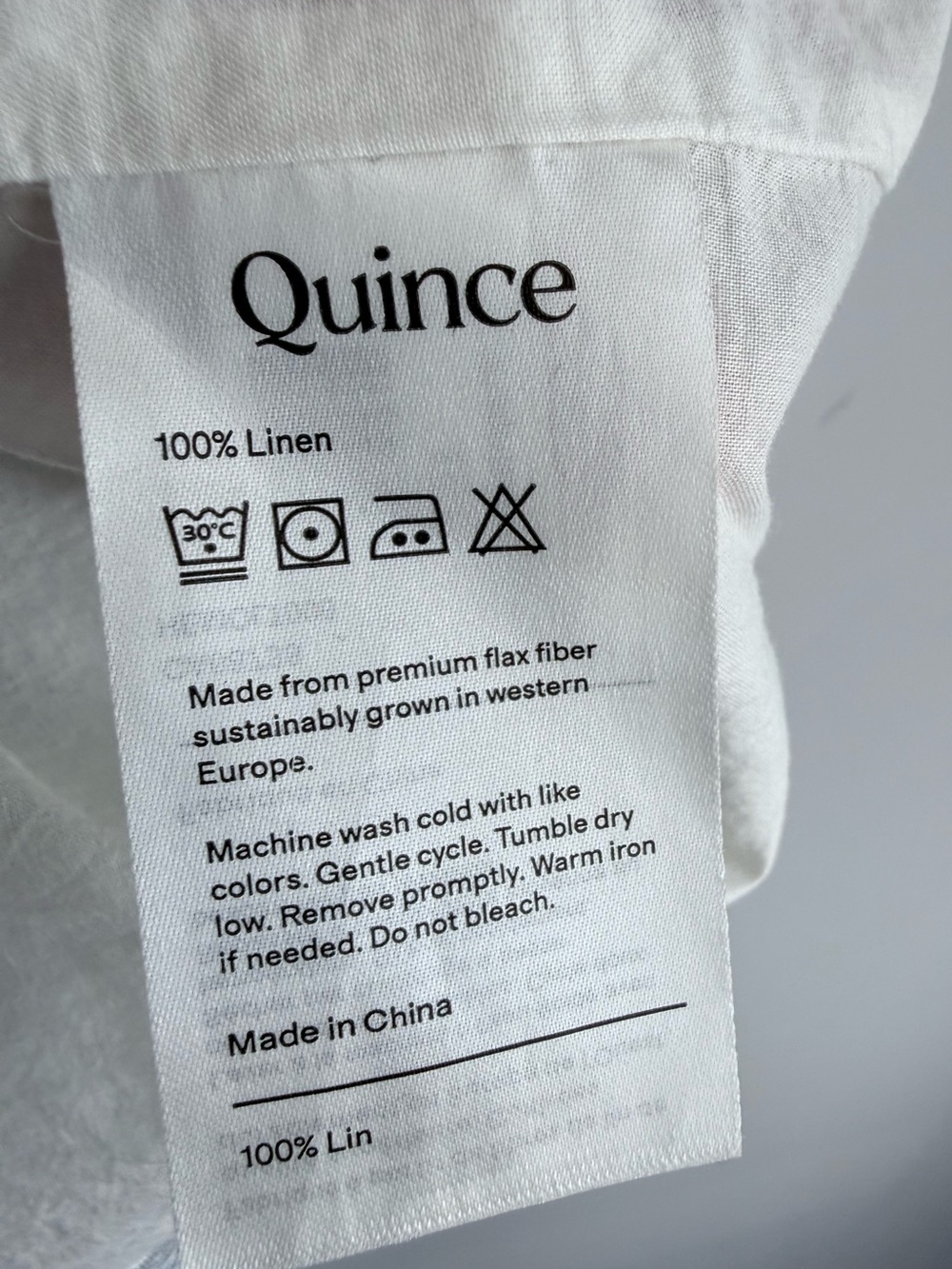 Quince 100% European Linen Popover Mini Dress Blue Pinstripe M Summer Pockets - Picture 12 of 15